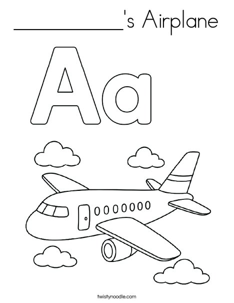 __________'s Airplane Coloring Page