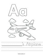 __________'s Airplane Handwriting Sheet