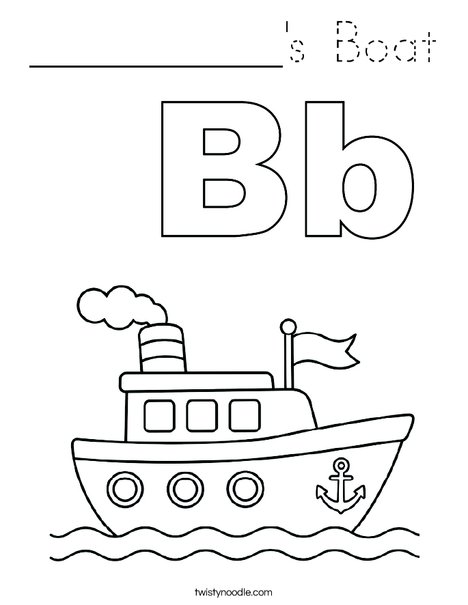 __________'s Boat Coloring Page