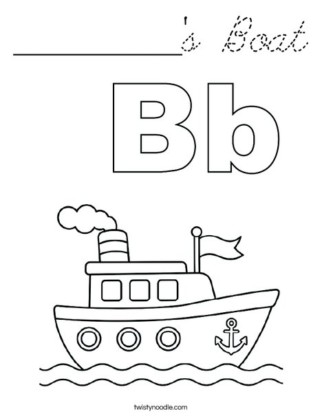 __________'s Boat Coloring Page