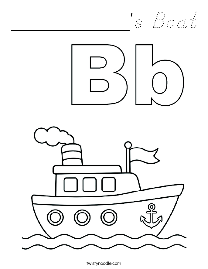 __________'s Boat Coloring Page