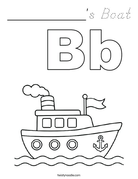 __________'s Boat Coloring Page