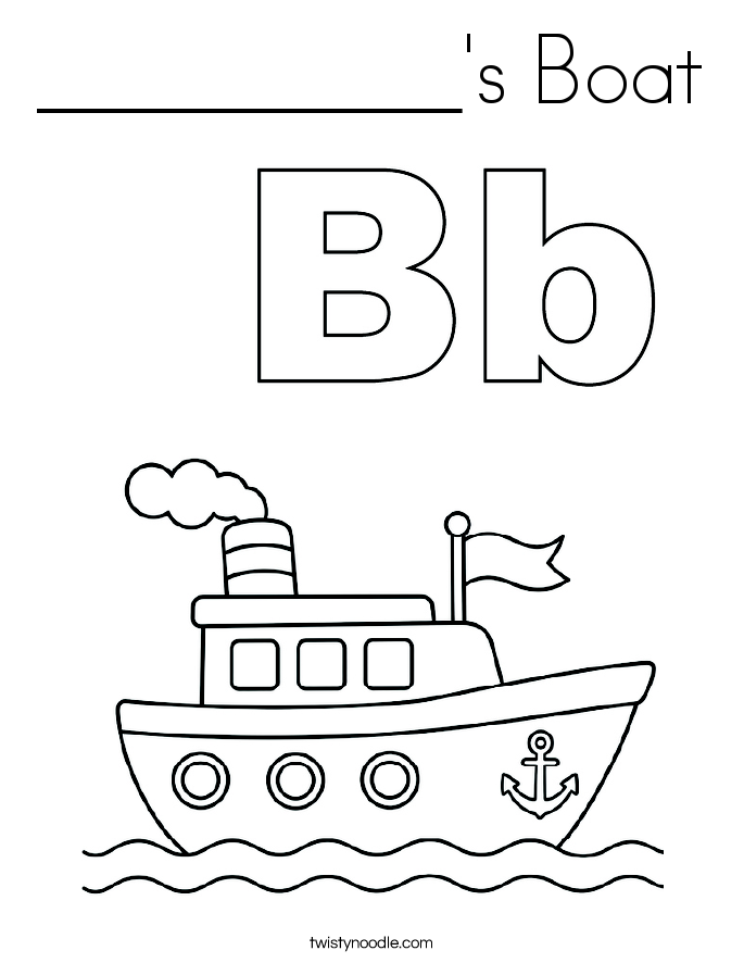 __________'s Boat Coloring Page