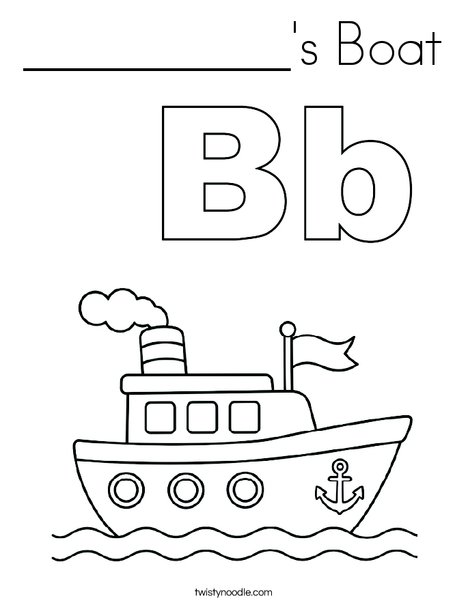 __________'s Boat Coloring Page