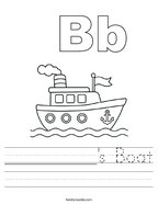 __________'s Boat Handwriting Sheet