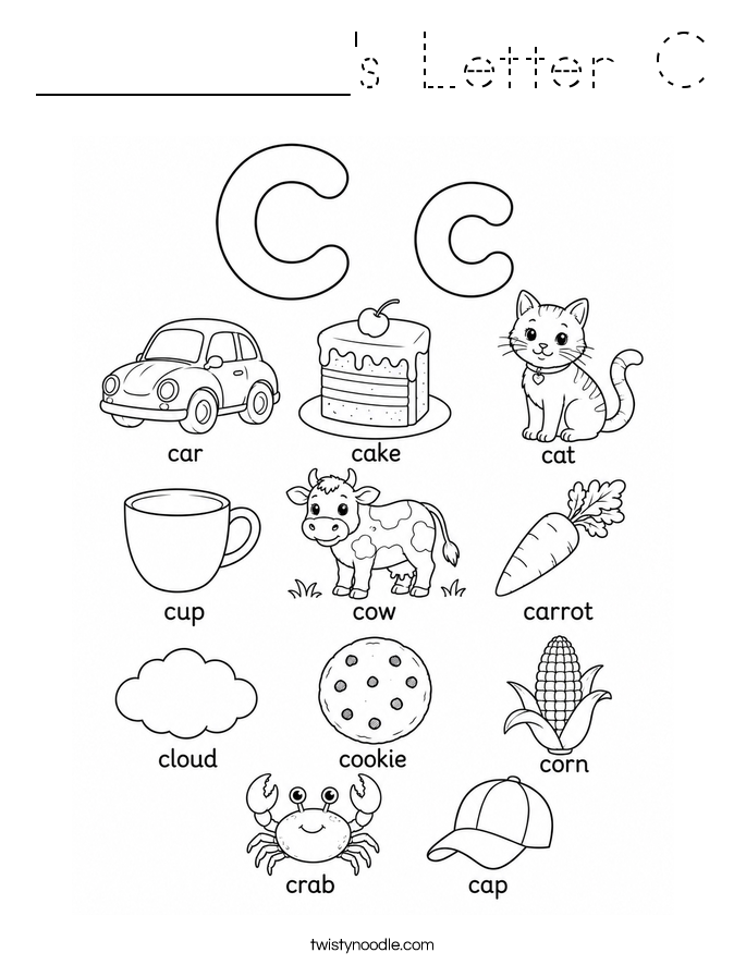 _________'s Letter C Coloring Page