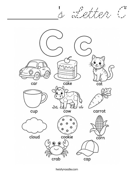 _________'s Letter C Coloring Page