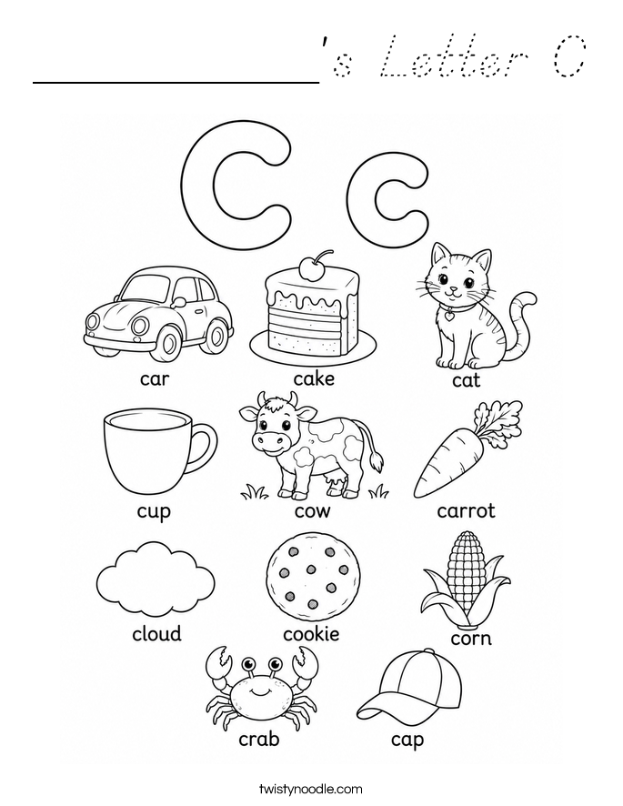 _________'s Letter C Coloring Page