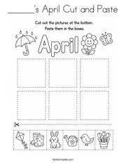 ______'s April Cut and Paste Coloring Page