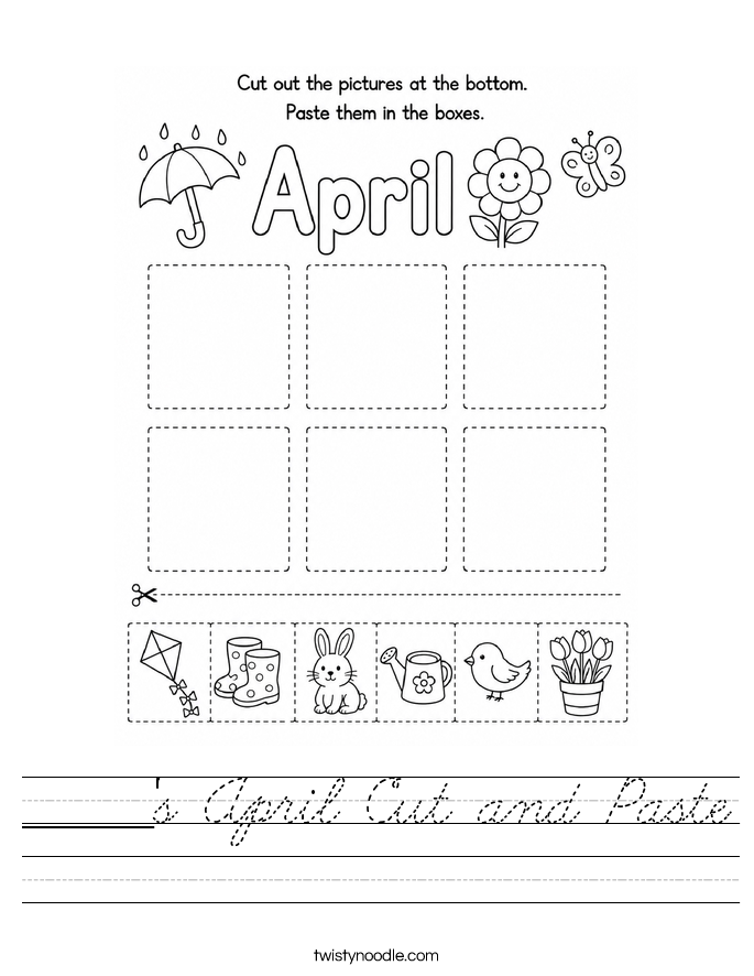 ______'s April Cut and Paste Worksheet