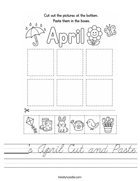 ______'s April Cut and Paste Worksheet