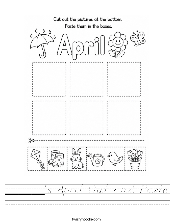 ______'s April Cut and Paste Worksheet