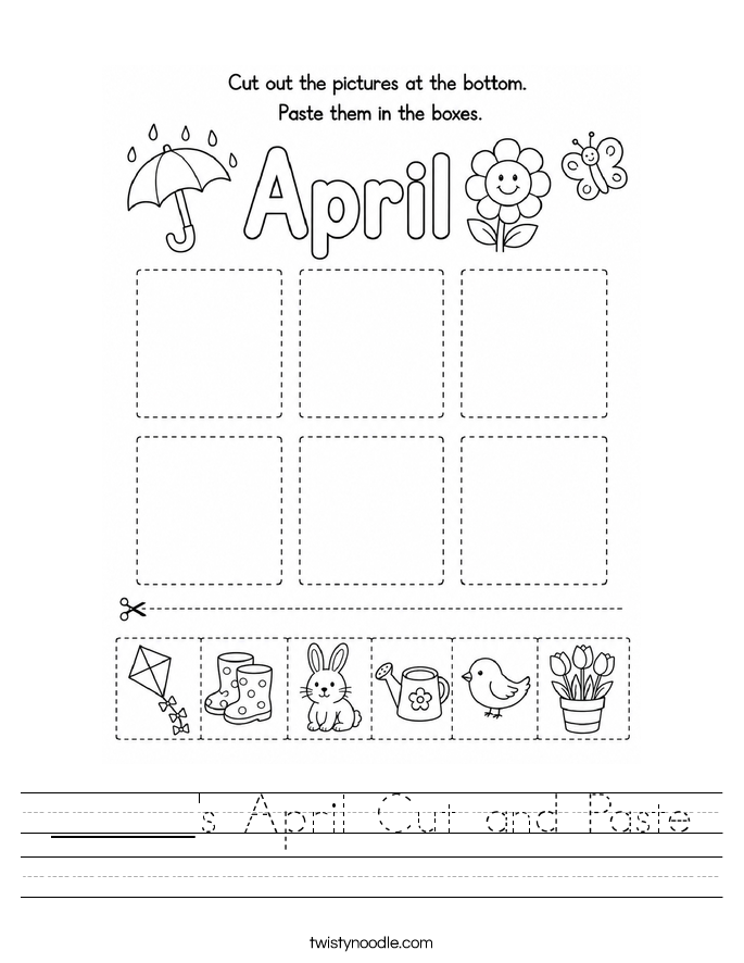 ______'s April Cut and Paste Worksheet