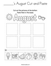 ______'s August Cut and Paste Coloring Page