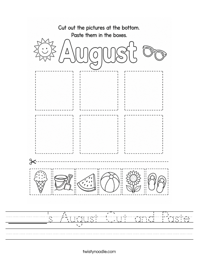 ______'s August Cut and Paste Worksheet