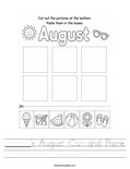 ______'s August Cut and Paste Worksheet