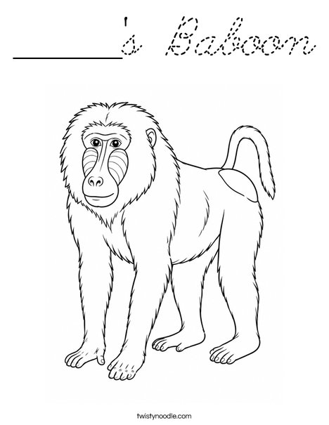 ______'s Baboon Coloring Page