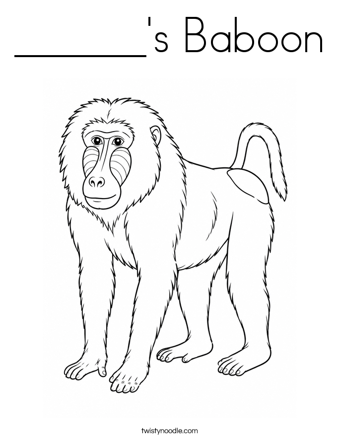 ______'s Baboon Coloring Page