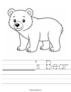 ______'s Bear Handwriting Sheet