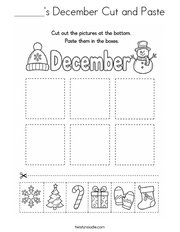 ______'s December Cut and Paste Coloring Page