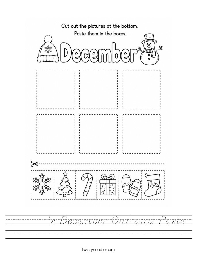 ______'s December Cut and Paste Worksheet