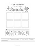 ______'s December Cut and Paste Worksheet