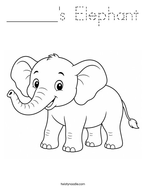 ______'s Elephant Coloring Page