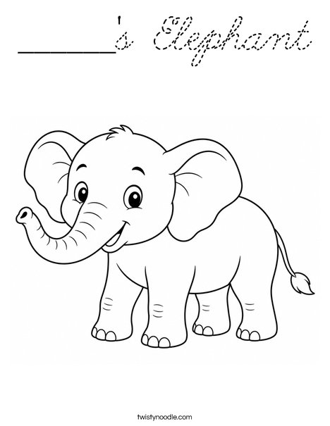 ______'s Elephant Coloring Page