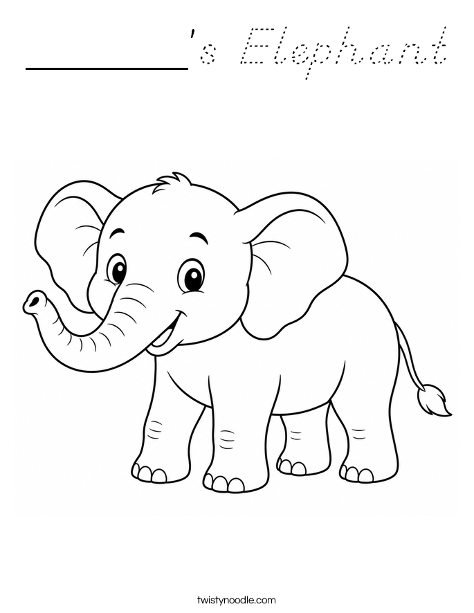 ______'s Elephant Coloring Page