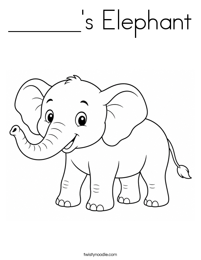 ______'s Elephant Coloring Page