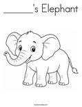 ______'s Elephant Coloring Page