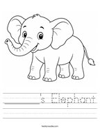 ______'s Elephant Handwriting Sheet
