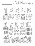 ______'s Fall Numbers Coloring Page