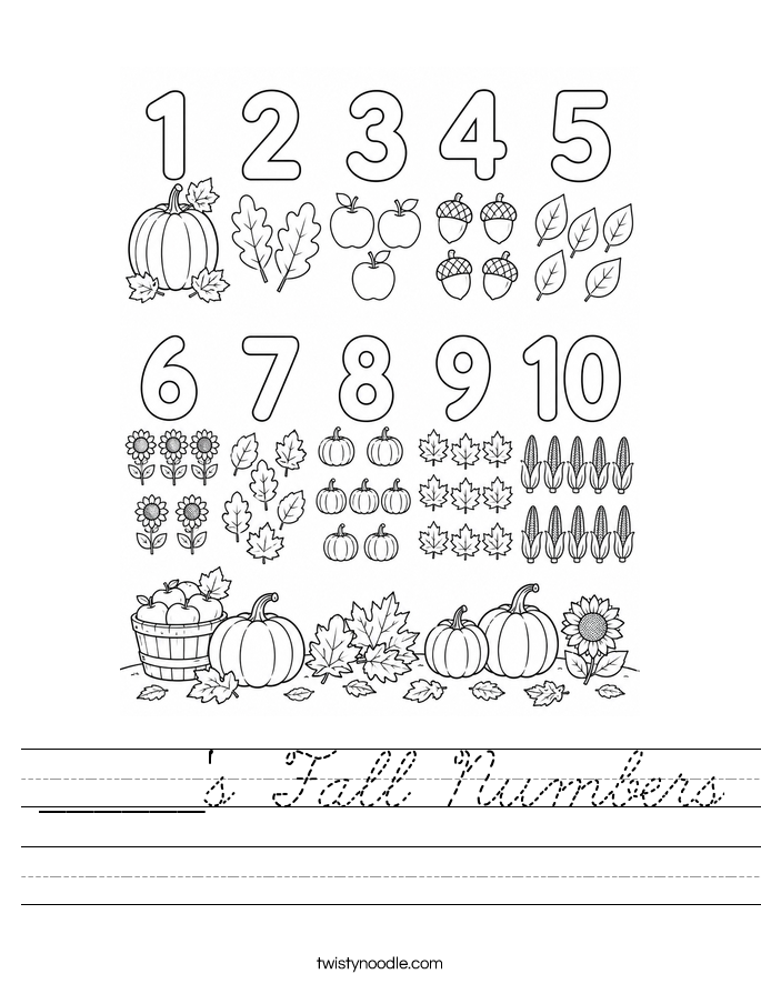 ______'s Fall Numbers Worksheet