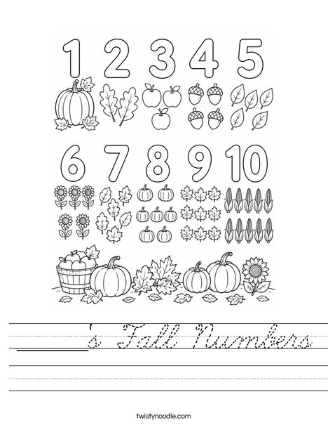 ______'s Fall Numbers Worksheet
