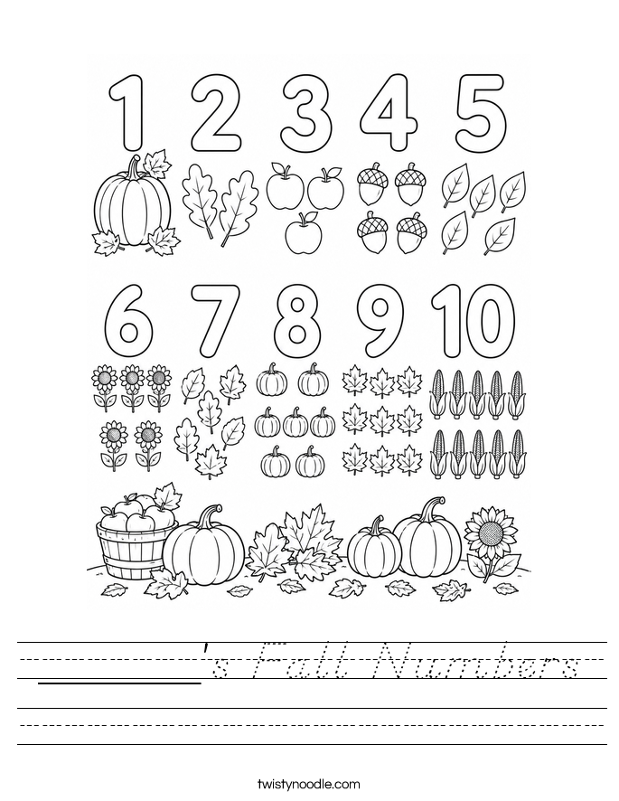 ______'s Fall Numbers Worksheet