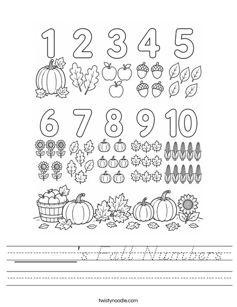 ______'s Fall Numbers Worksheet