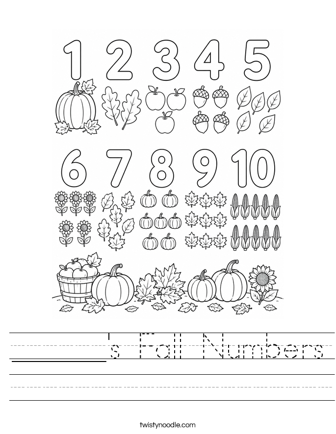______'s Fall Numbers Worksheet