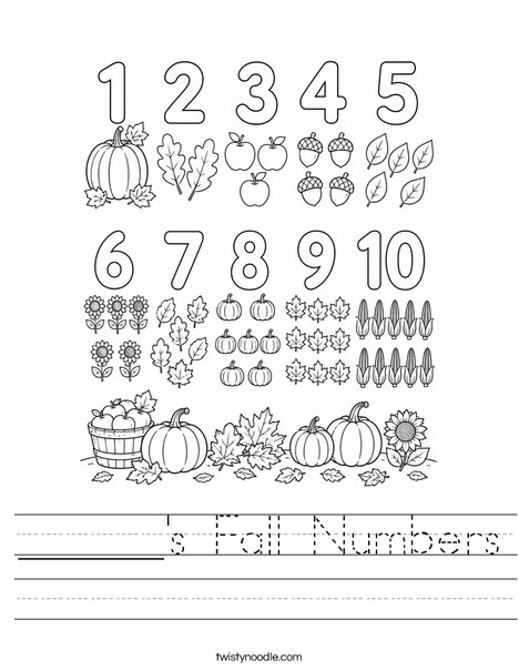 ______'s Fall Numbers Worksheet