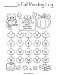 ______'s Fall Reading Log Coloring Page