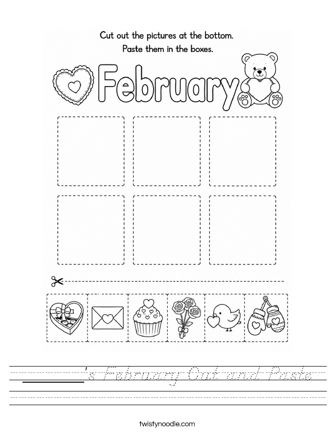 ______'s February Cut and Paste Worksheet