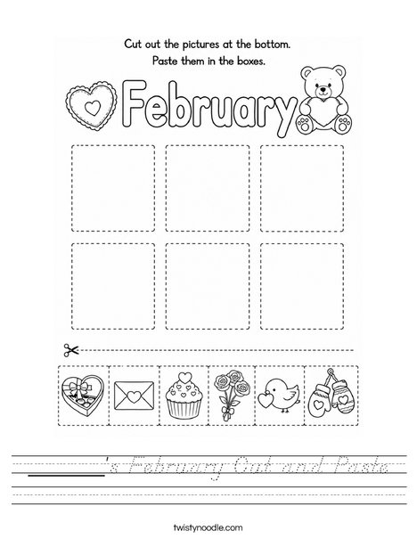 ______'s February Cut and Paste Worksheet