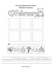 ______'s February Cut and Paste Handwriting Sheet