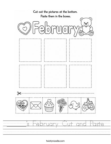 ______'s February Cut and Paste Worksheet