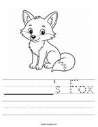 ______'s Fox Handwriting Sheet