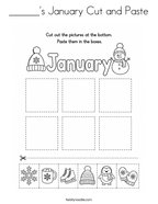 ______'s January Cut and Paste Coloring Page