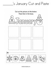 ______'s January Cut and Paste Coloring Page