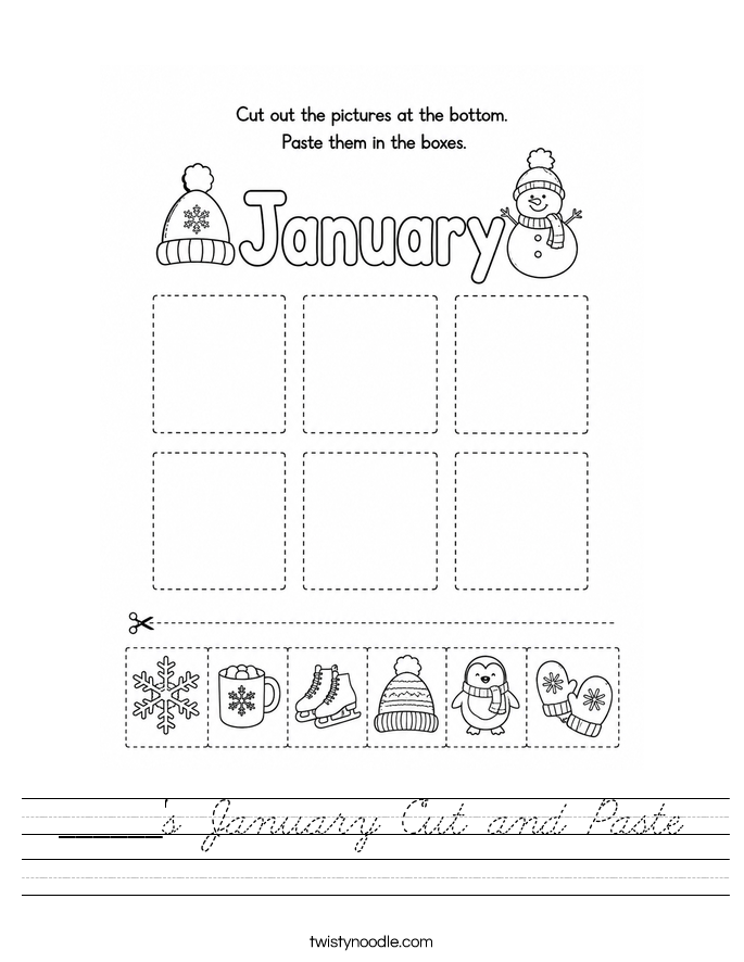 ______'s January Cut and Paste Worksheet