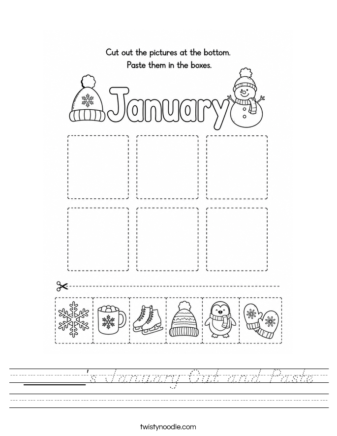 ______'s January Cut and Paste Worksheet