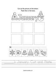______'s January Cut and Paste Handwriting Sheet